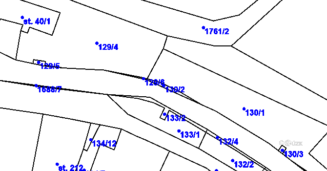 Parcela st. 130/2 v KÚ Třebovice, Katastrální mapa
