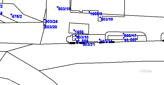 Parcela st. 503/21 v KÚ Třebovice, Katastrální mapa