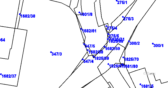 Parcela st. 347/5 v KÚ Třebovice, Katastrální mapa