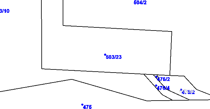 Parcela st. 503/23 v KÚ Třebovice, Katastrální mapa