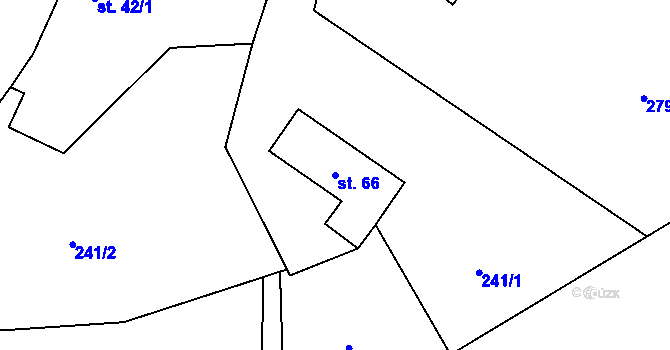 Parcela st. 66 v KÚ Hlaváčova Lhota, Katastrální mapa