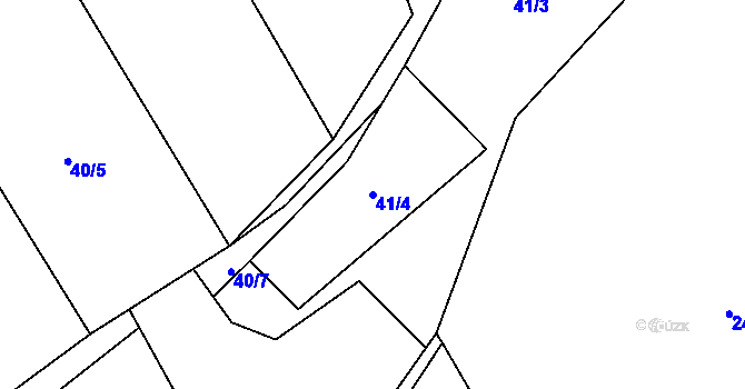 Parcela st. 41/4 v KÚ Hlaváčova Lhota, Katastrální mapa