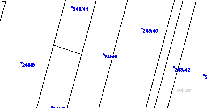 Parcela st. 248/6 v KÚ Hlaváčova Lhota, Katastrální mapa