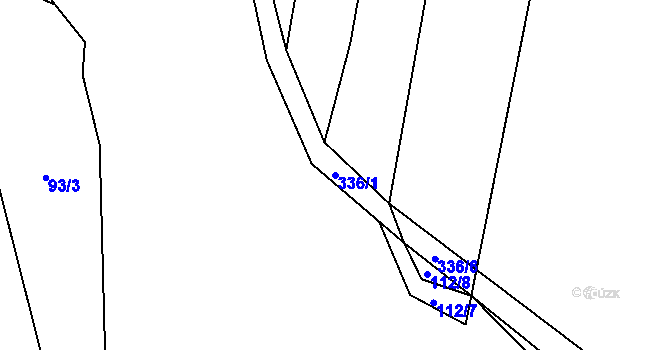 Parcela st. 336/1 v KÚ Hlaváčova Lhota, Katastrální mapa