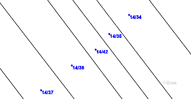 Parcela st. 14/42 v KÚ Hlaváčova Lhota, Katastrální mapa