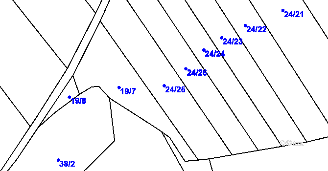 Parcela st. 24/25 v KÚ Hlaváčova Lhota, Katastrální mapa