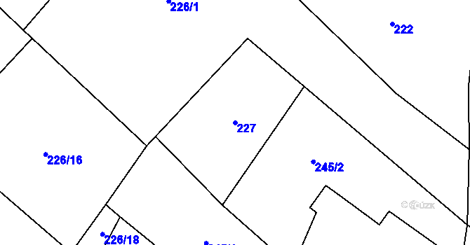 Parcela st. 227 v KÚ Hlaváčova Lhota, Katastrální mapa