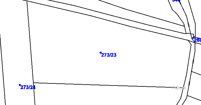 Parcela st. 273/23 v KÚ Hlaváčova Lhota, Katastrální mapa