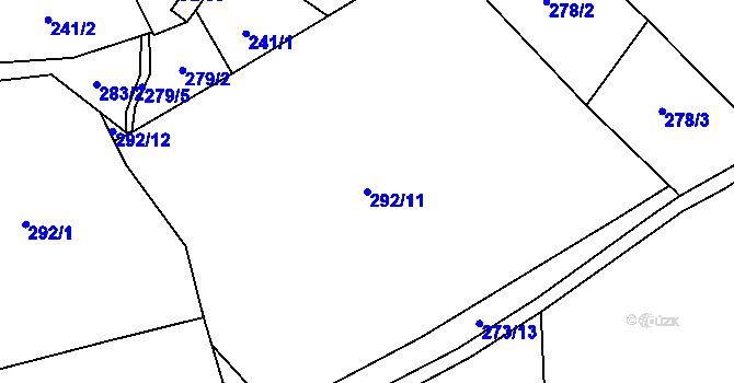 Parcela st. 292/11 v KÚ Hlaváčova Lhota, Katastrální mapa