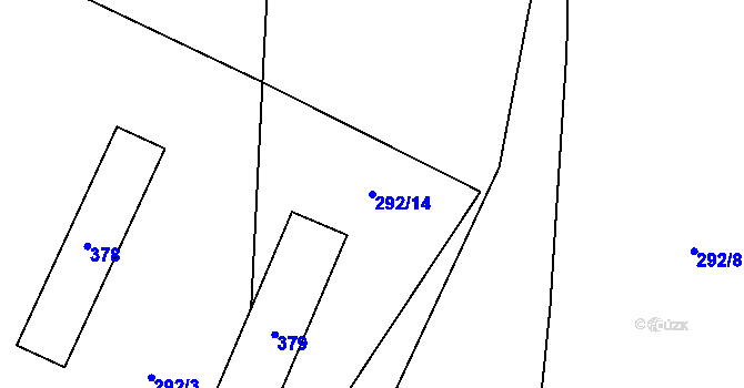 Parcela st. 292/14 v KÚ Hlaváčova Lhota, Katastrální mapa