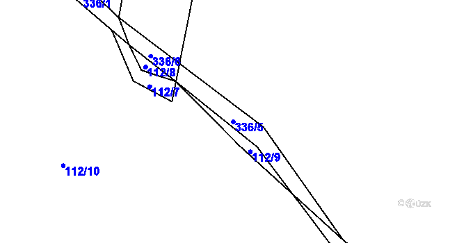 Parcela st. 336/5 v KÚ Hlaváčova Lhota, Katastrální mapa