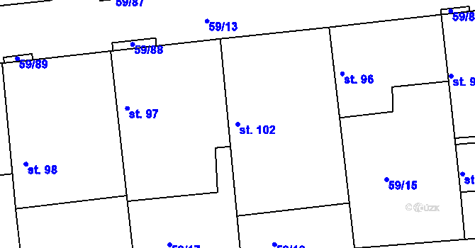 Parcela st. 102 v KÚ Třebovle, Katastrální mapa