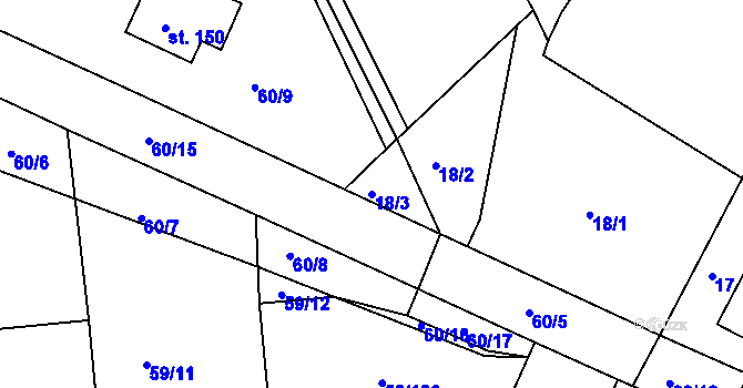 Parcela st. 18/3 v KÚ Třebovle, Katastrální mapa