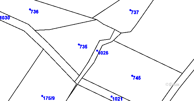 Parcela st. 1026 v KÚ Třebsko, Katastrální mapa