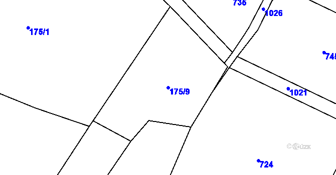 Parcela st. 175/9 v KÚ Třebsko, Katastrální mapa