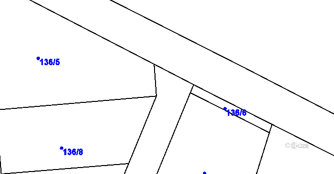 Parcela st. 136/6 v KÚ Třebusice, Katastrální mapa