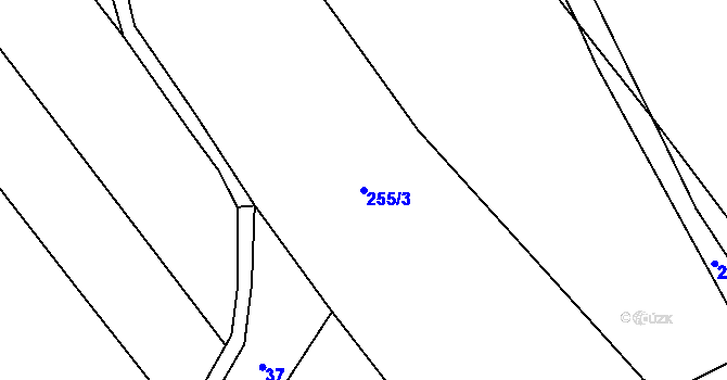 Parcela st. 255/3 v KÚ Kotelice, Katastrální mapa