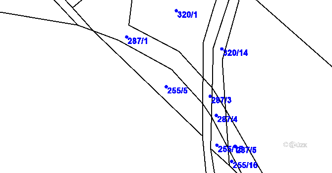 Parcela st. 255/5 v KÚ Kotelice, Katastrální mapa