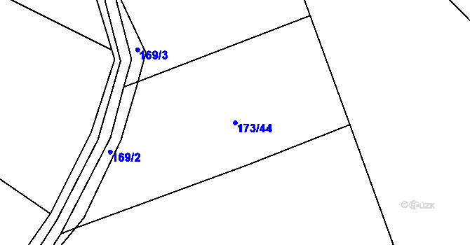 Parcela st. 173/44 v KÚ Kotelice, Katastrální mapa