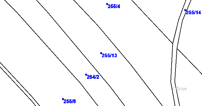Parcela st. 255/13 v KÚ Kotelice, Katastrální mapa