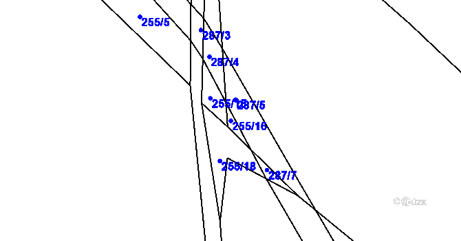 Parcela st. 255/16 v KÚ Kotelice, Katastrální mapa