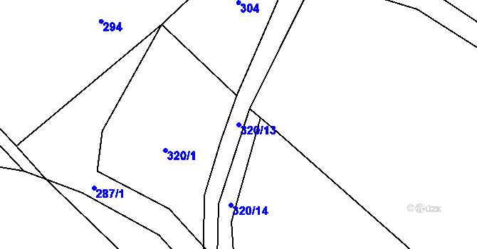 Parcela st. 320/13 v KÚ Kotelice, Katastrální mapa