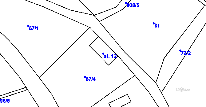 Parcela st. 12 v KÚ Řepčice, Katastrální mapa