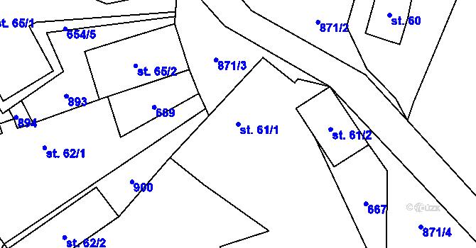 Parcela st. 61/1 v KÚ Řepčice, Katastrální mapa