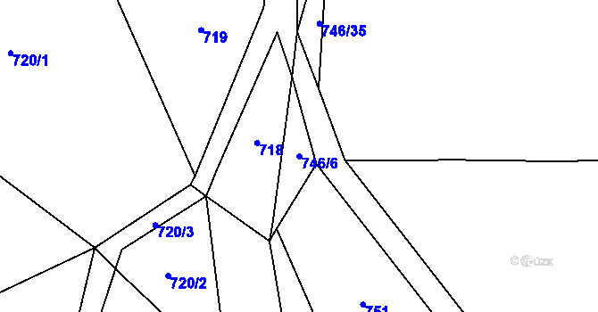 Parcela st. 746/6 v KÚ Řepčice, Katastrální mapa