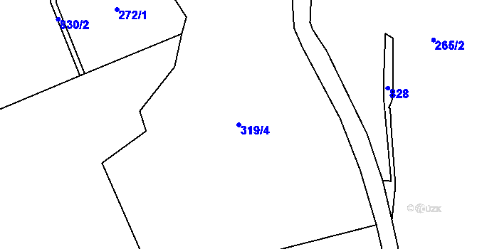 Parcela st. 319/4 v KÚ Řepčice, Katastrální mapa