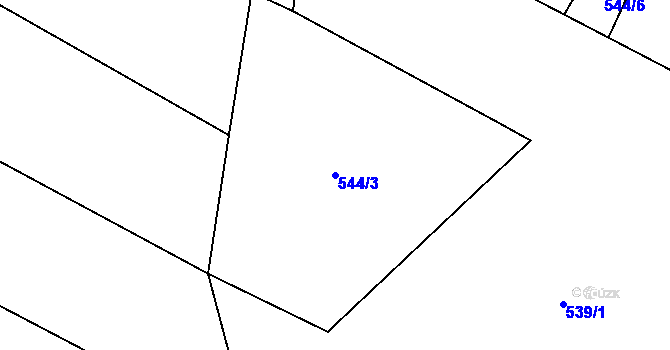 Parcela st. 544/3 v KÚ Třebušín, Katastrální mapa