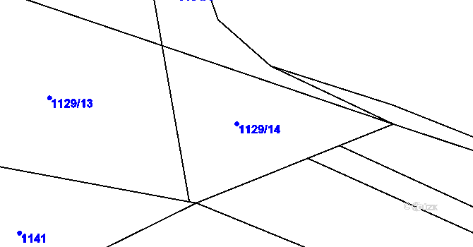 Parcela st. 1129/14 v KÚ Třemblat, Katastrální mapa
