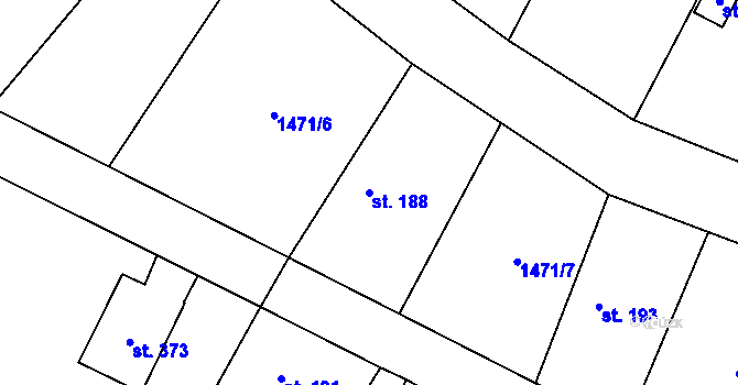 Parcela st. 188 v KÚ Třemblat, Katastrální mapa