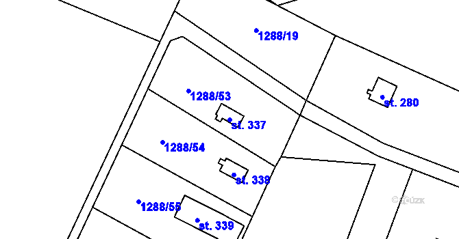 Parcela st. 337 v KÚ Třemblat, Katastrální mapa