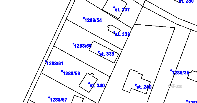 Parcela st. 339 v KÚ Třemblat, Katastrální mapa