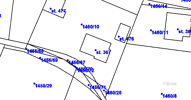 Parcela st. 367 v KÚ Třemblat, Katastrální mapa