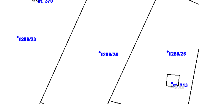 Parcela st. 1288/24 v KÚ Třemblat, Katastrální mapa