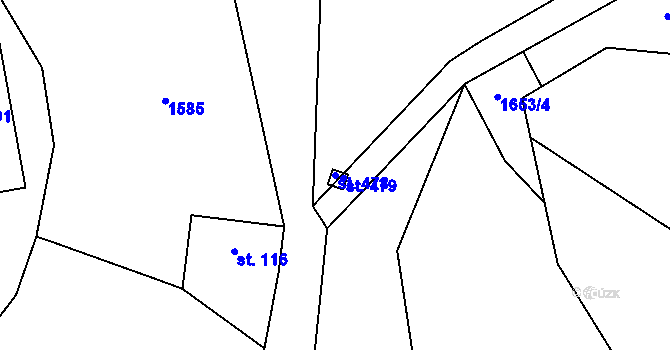 Parcela st. 478 v KÚ Třemblat, Katastrální mapa