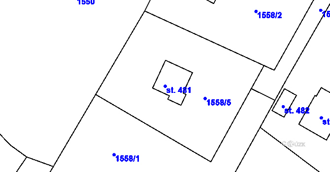 Parcela st. 481 v KÚ Třemblat, Katastrální mapa