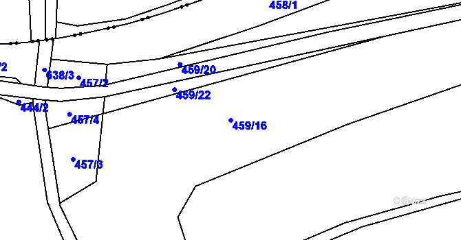 Parcela st. 459/16 v KÚ Rudíkovy, Katastrální mapa