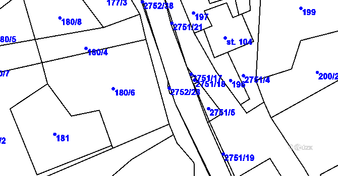 Parcela st. 2752/28 v KÚ Třemešná, Katastrální mapa