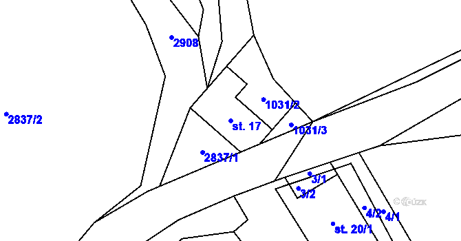 Parcela st. 17 v KÚ Třemešná, Katastrální mapa