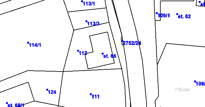Parcela st. 66 v KÚ Třemešná, Katastrální mapa