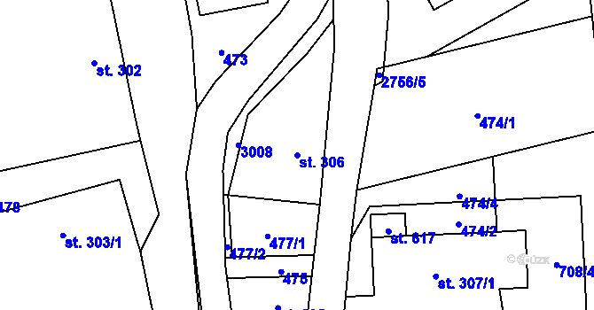 Parcela st. 306 v KÚ Třemešná, Katastrální mapa