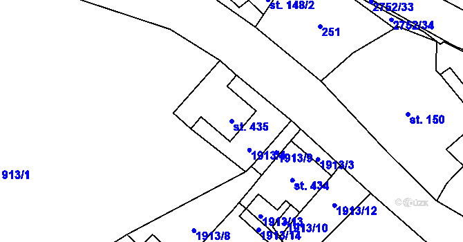 Parcela st. 435 v KÚ Třemešná, Katastrální mapa