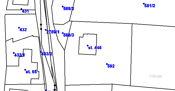 Parcela st. 446 v KÚ Třemešná, Katastrální mapa