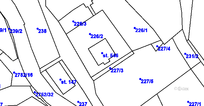 Parcela st. 546 v KÚ Třemešná, Katastrální mapa