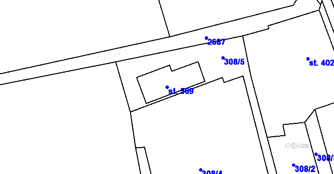 Parcela st. 569 v KÚ Třemešná, Katastrální mapa