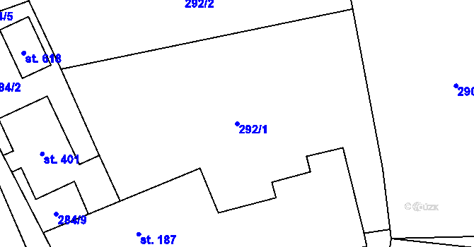Parcela st. 292/1 v KÚ Třemešná, Katastrální mapa