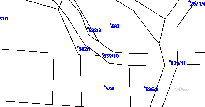 Parcela st. 639/10 v KÚ Třemešná, Katastrální mapa